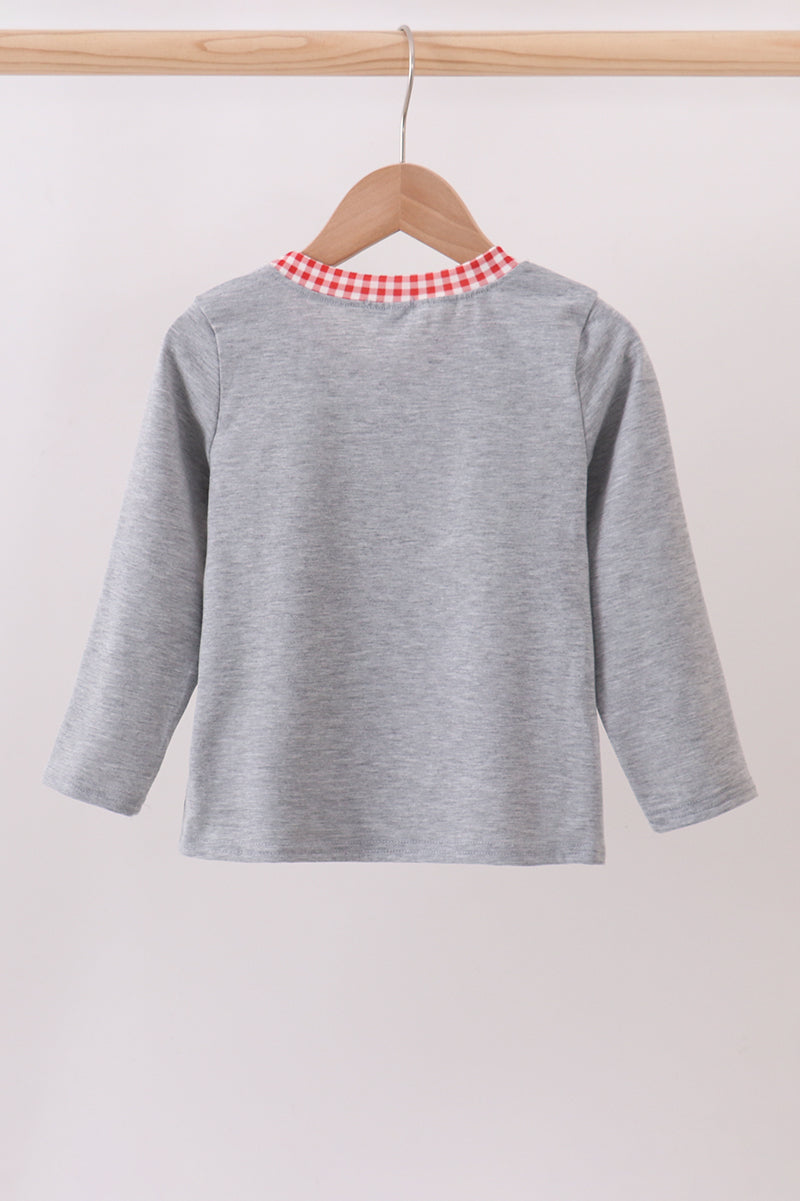 Abby & Evie - Gray Farm Applique Top