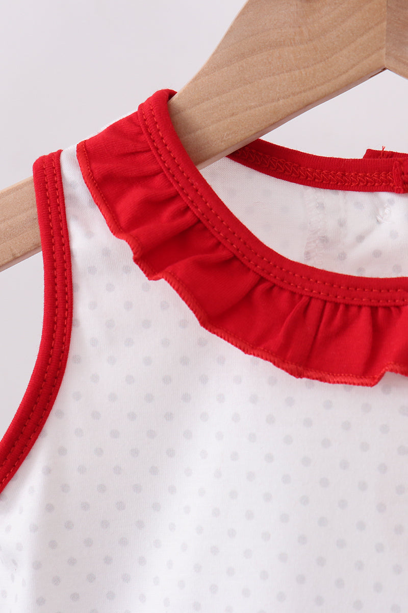 Red Star Applique Ruffle Bloomer Set - Fourth of July