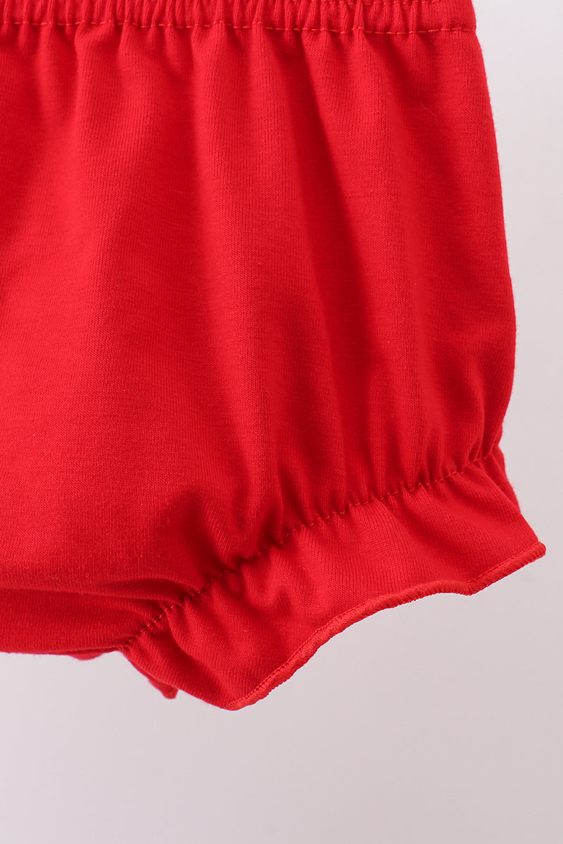 Red Star Applique Ruffle Bloomer Set - Fourth of July
