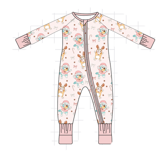 Children's onesie with animal print on a white background