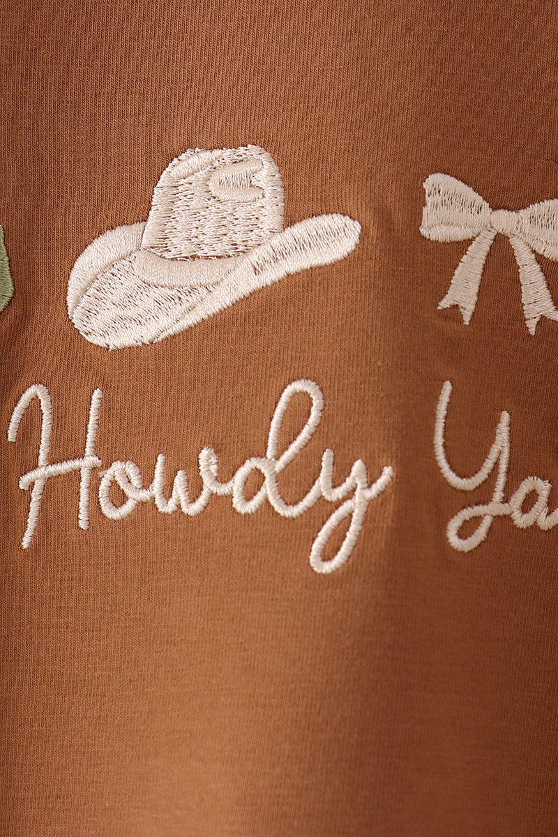 Abby & Evie | Howdy Y'ALL Western Embroidery Ruffle Bubble