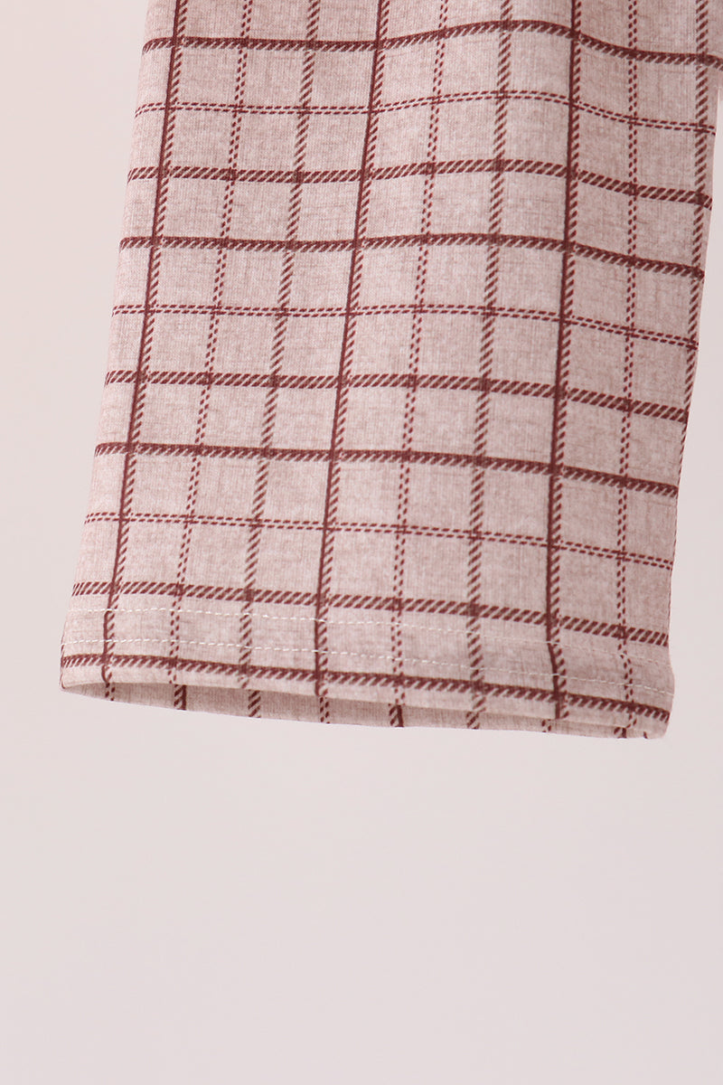 Abby & Evie | Howdy Y'ALL Boots Embroidery Plaid Pants Set