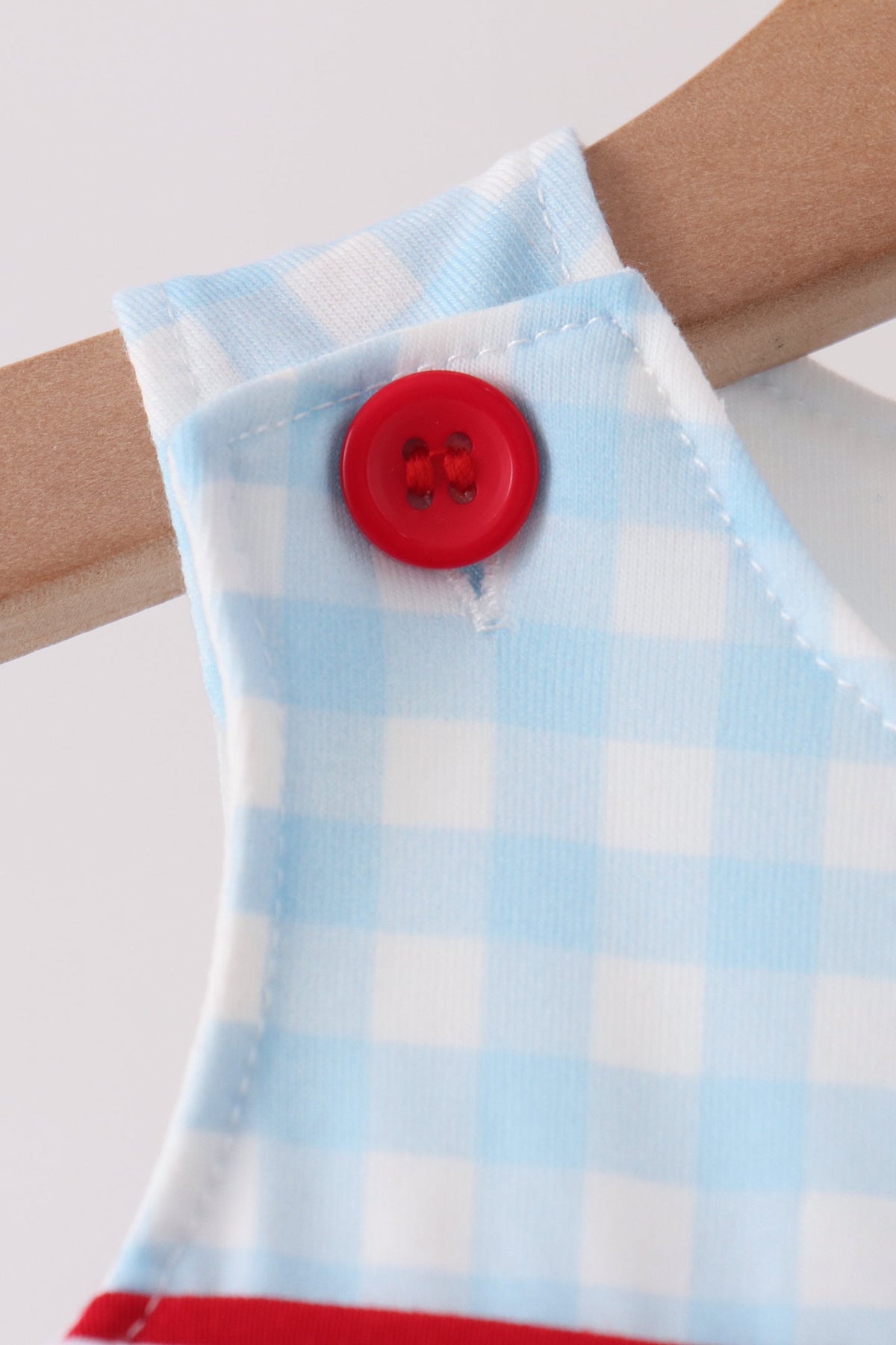 Abby & Evie | Blue Candy Cane Embroidery Gingham
JonJon