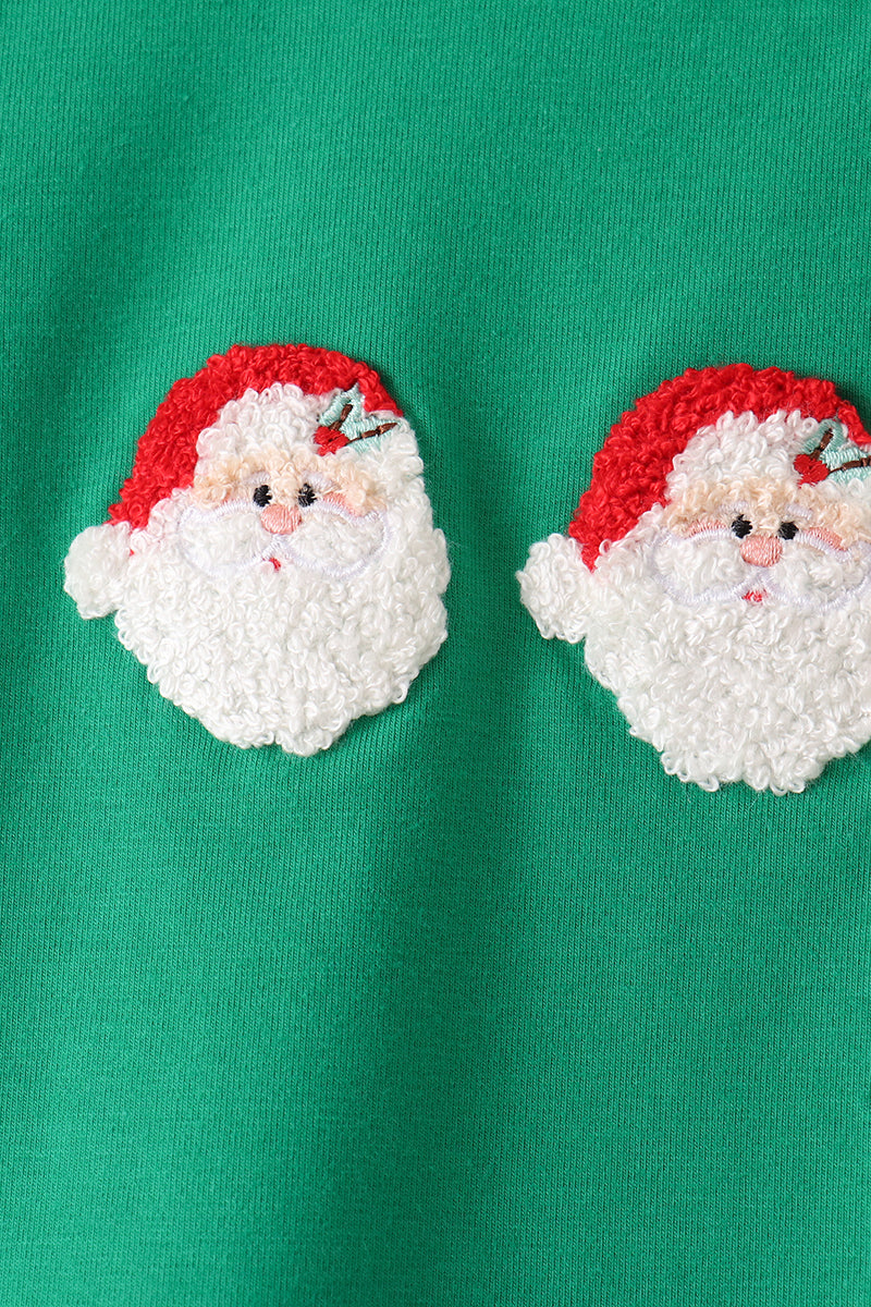 Abby & Evie | Green Santa French Knot Jogger Set