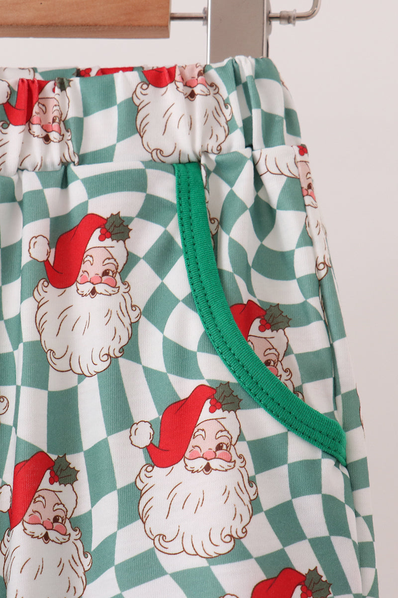 Abby & Evie | Green Santa French Knot Jogger Set