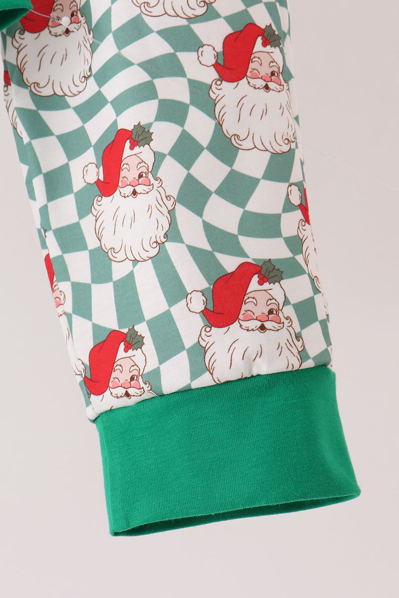 Abby & Evie | Green Santa French Knot Jogger Set