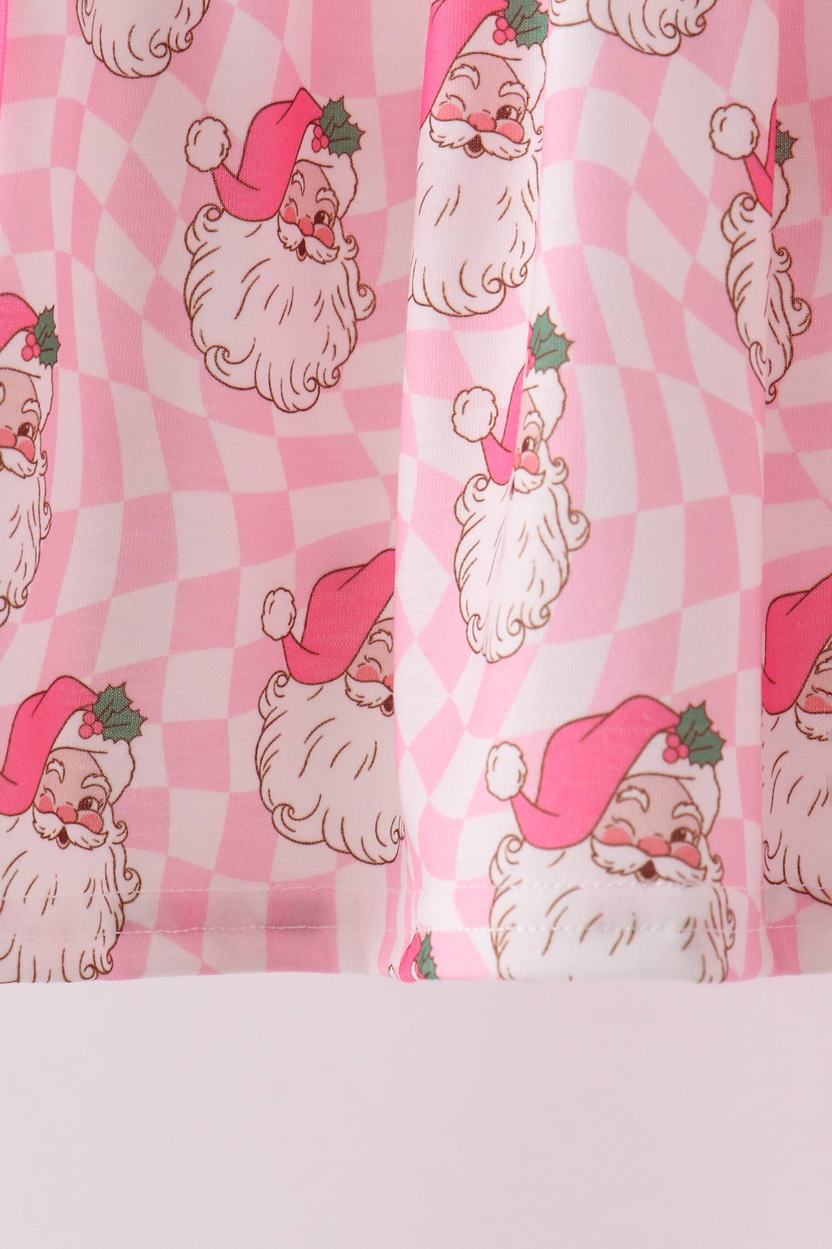 Abby & Evie | Pink Santa French Knot Bow Pants Set