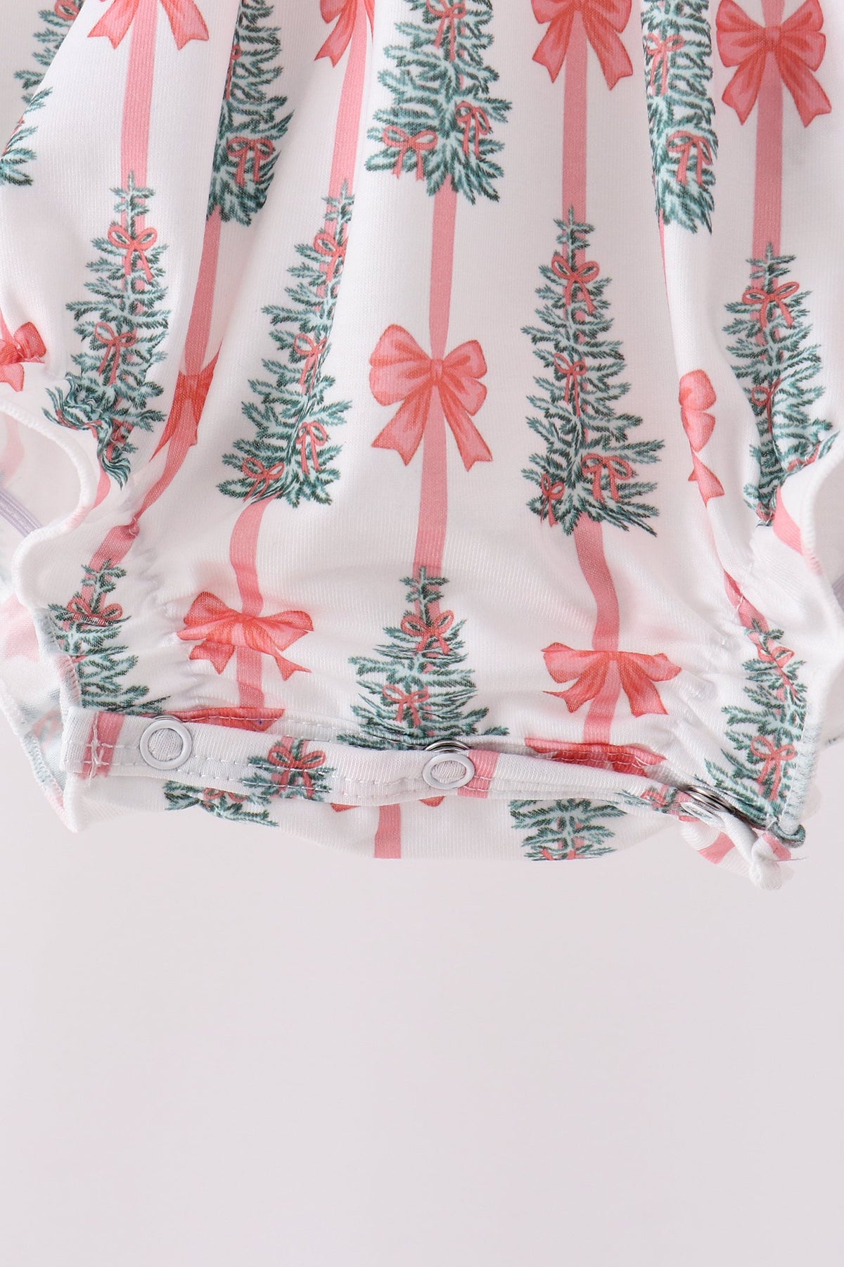 Abby & Evie | Pink Christmas Tree Embroidery Ruffle Bubble