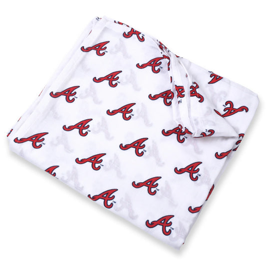 Three Little Anchors - Atlanta Braves Swaddle Blanket