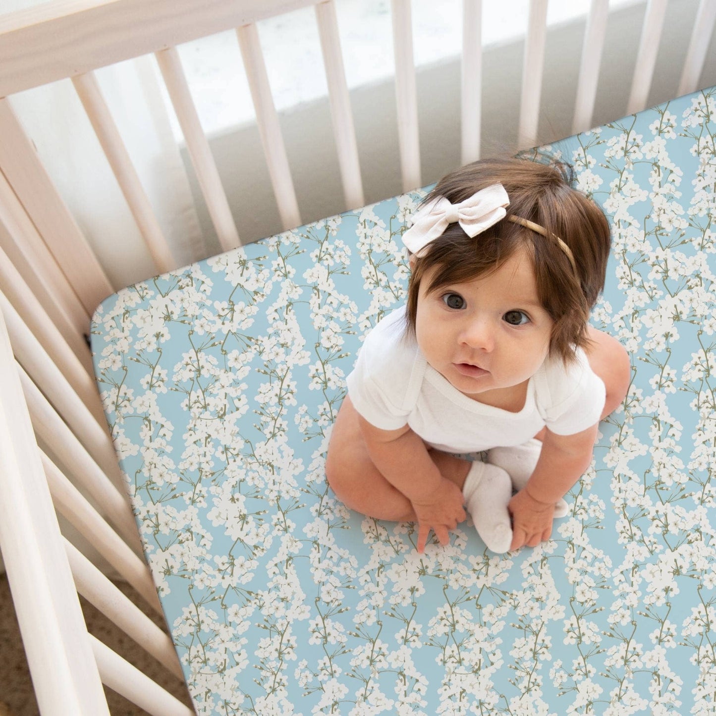 Norani Baby - Organic Crib Sheet - Cherry Blossoms