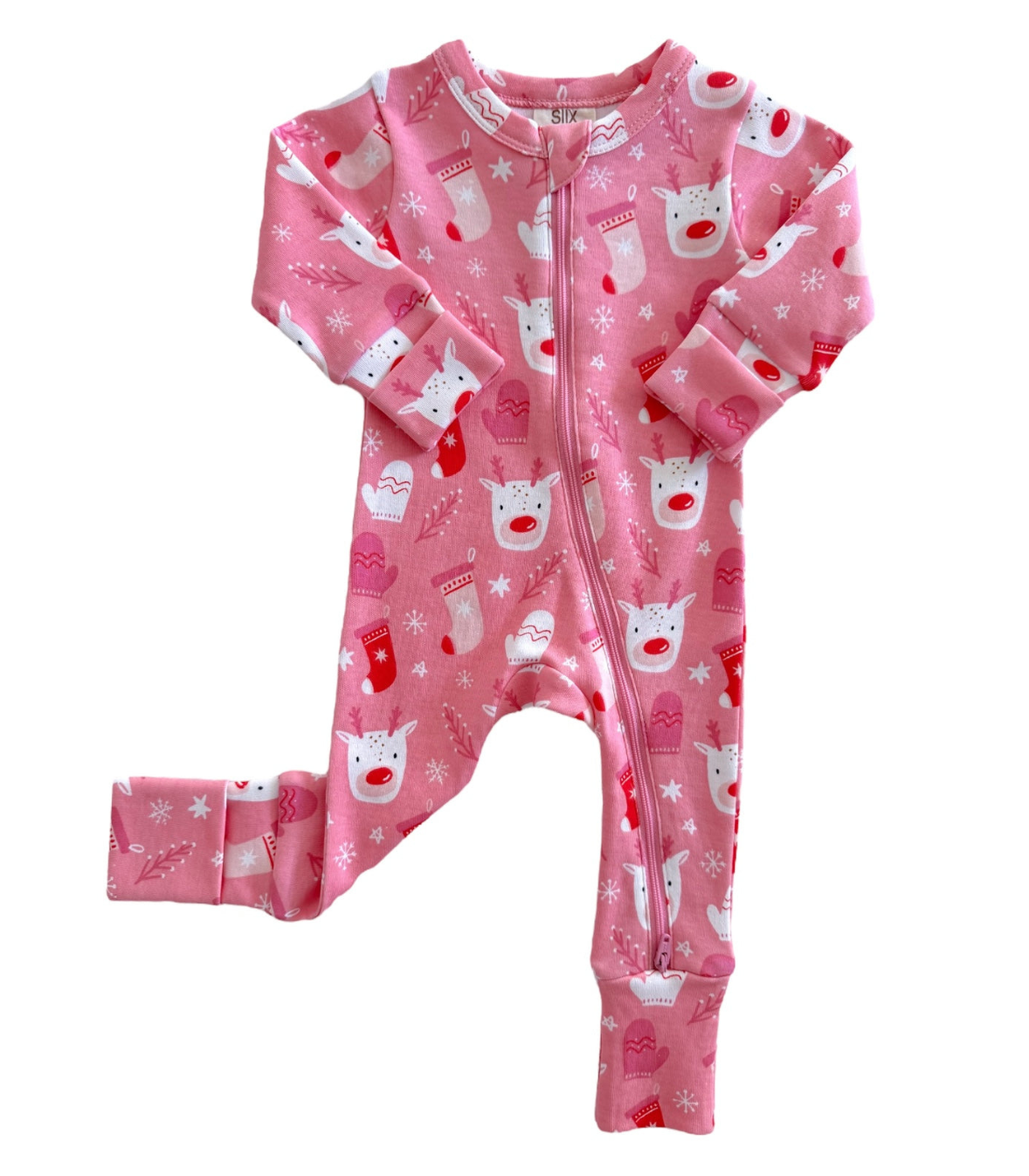 SIIX Collection - Reindeer Pink / Organic 2-Way Zip Romper