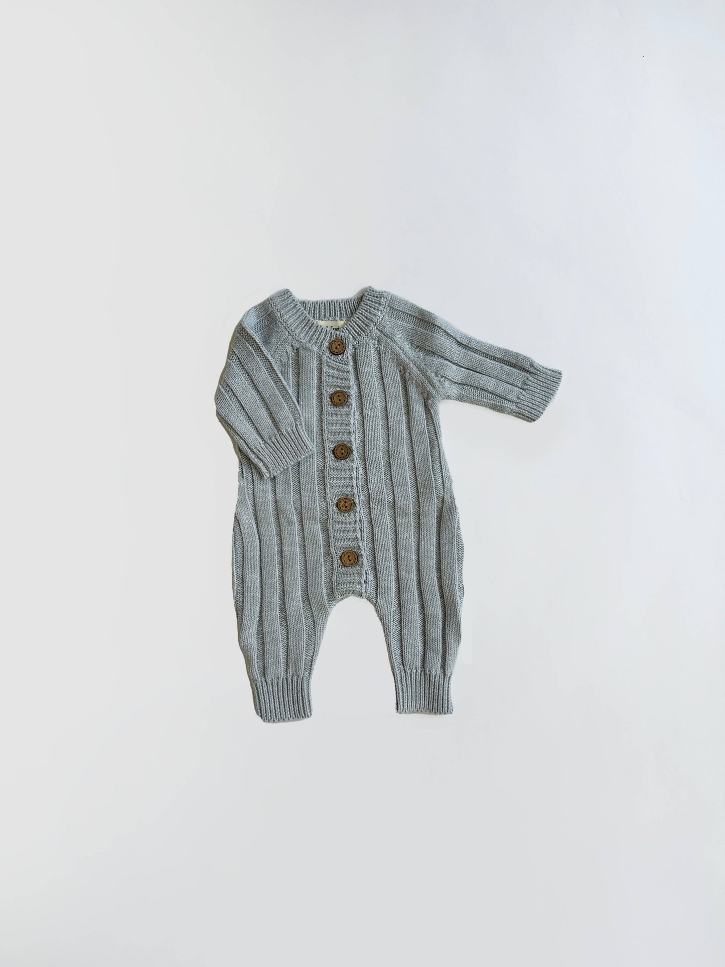 OLIVE & CRADLE - Knit Cotton Baby full Jumper | Milo jumpsuit: Cream Ivory