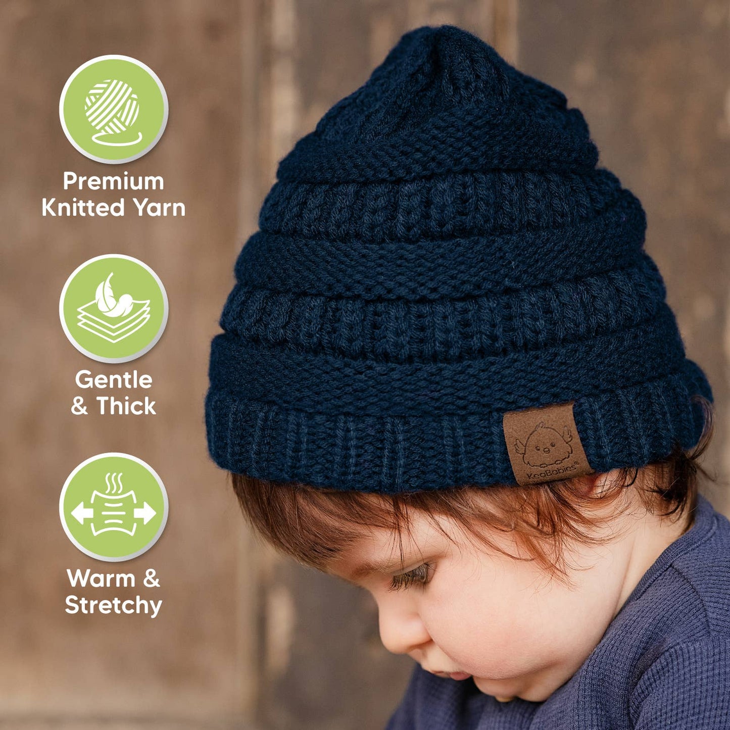 KeaBabies - KeaBabies 3-Pack Warmzy Baby Beanies (Urban, Small) 0-6 Months