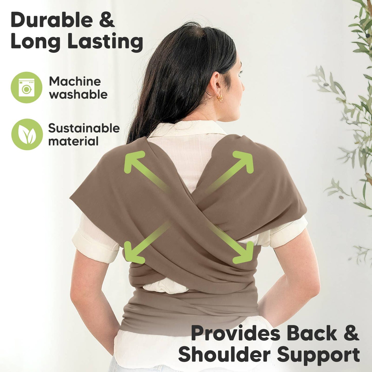 KeaBabies - KeaBabies Original Baby Wrap Carrier: Saddle Brown