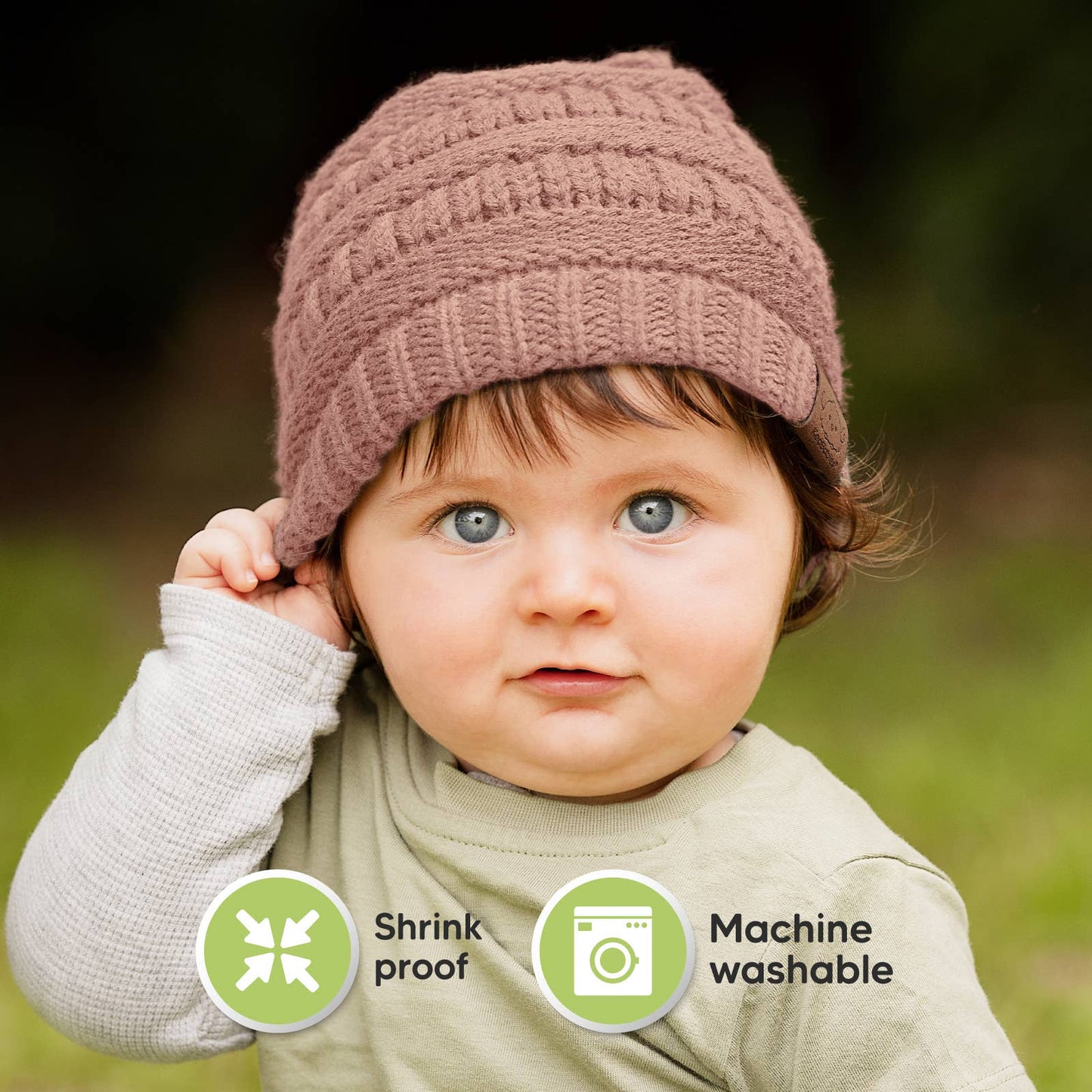 KeaBabies - KeaBabies 3-Pack Warmzy Baby Beanies (Wine, Medium) 6-36 Months