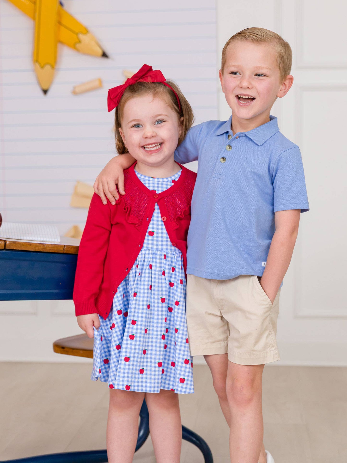 RuffleButts + RuggedButts - Girls Classic Red Sweater Knit Ruffle Trim Cardigan