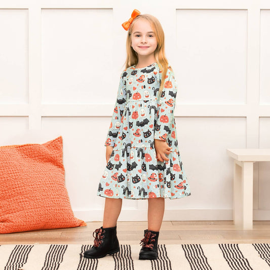 Tesa Babe - Halloween  Tiered Dress for Girls – Bamboo Blend Comfort