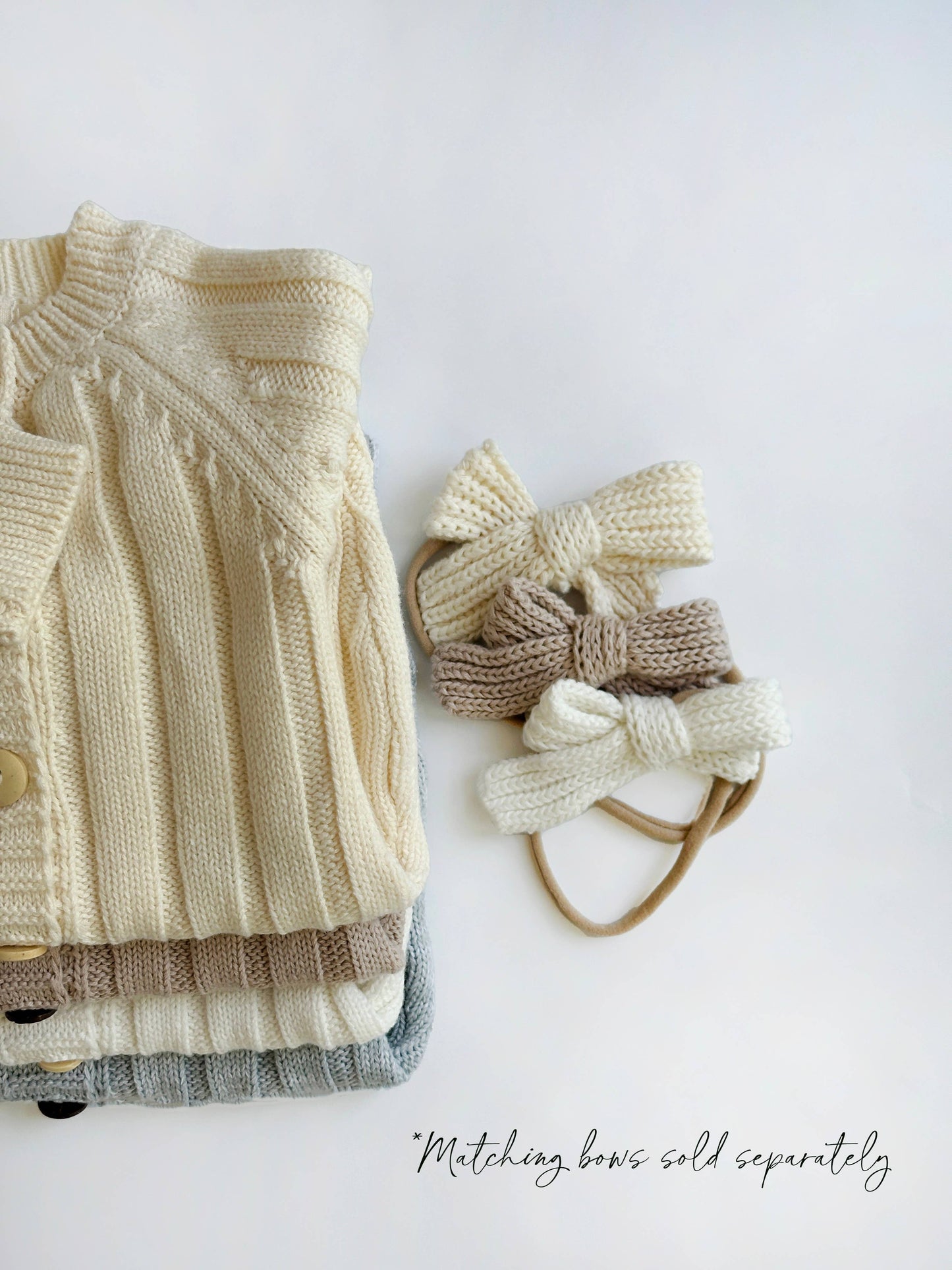 OLIVE & CRADLE - Knit Cotton Baby full Jumper | Milo jumpsuit: Cream Ivory