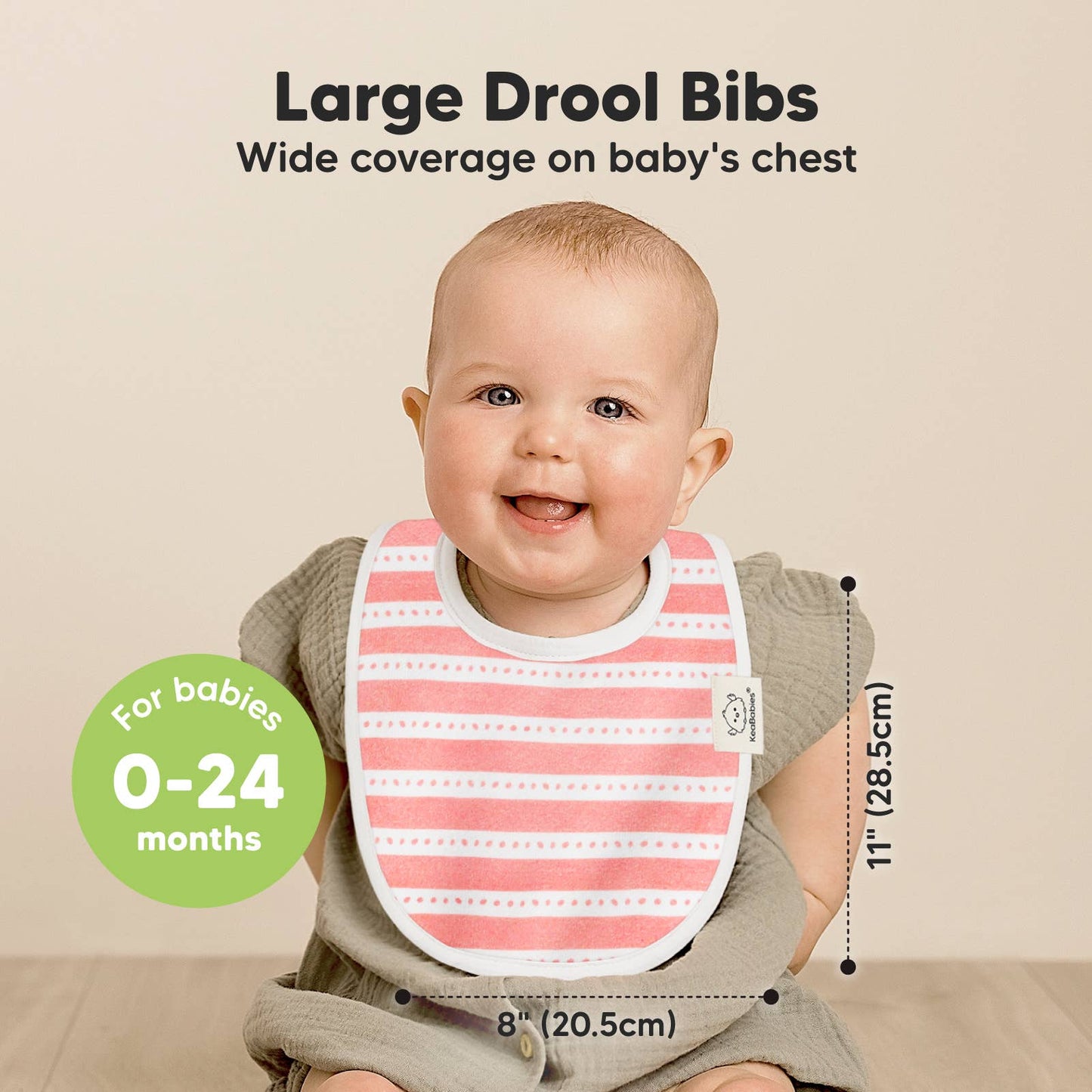 KeaBabies - 8-pack Urban Drool Bibs for Teething: Sweet Charm