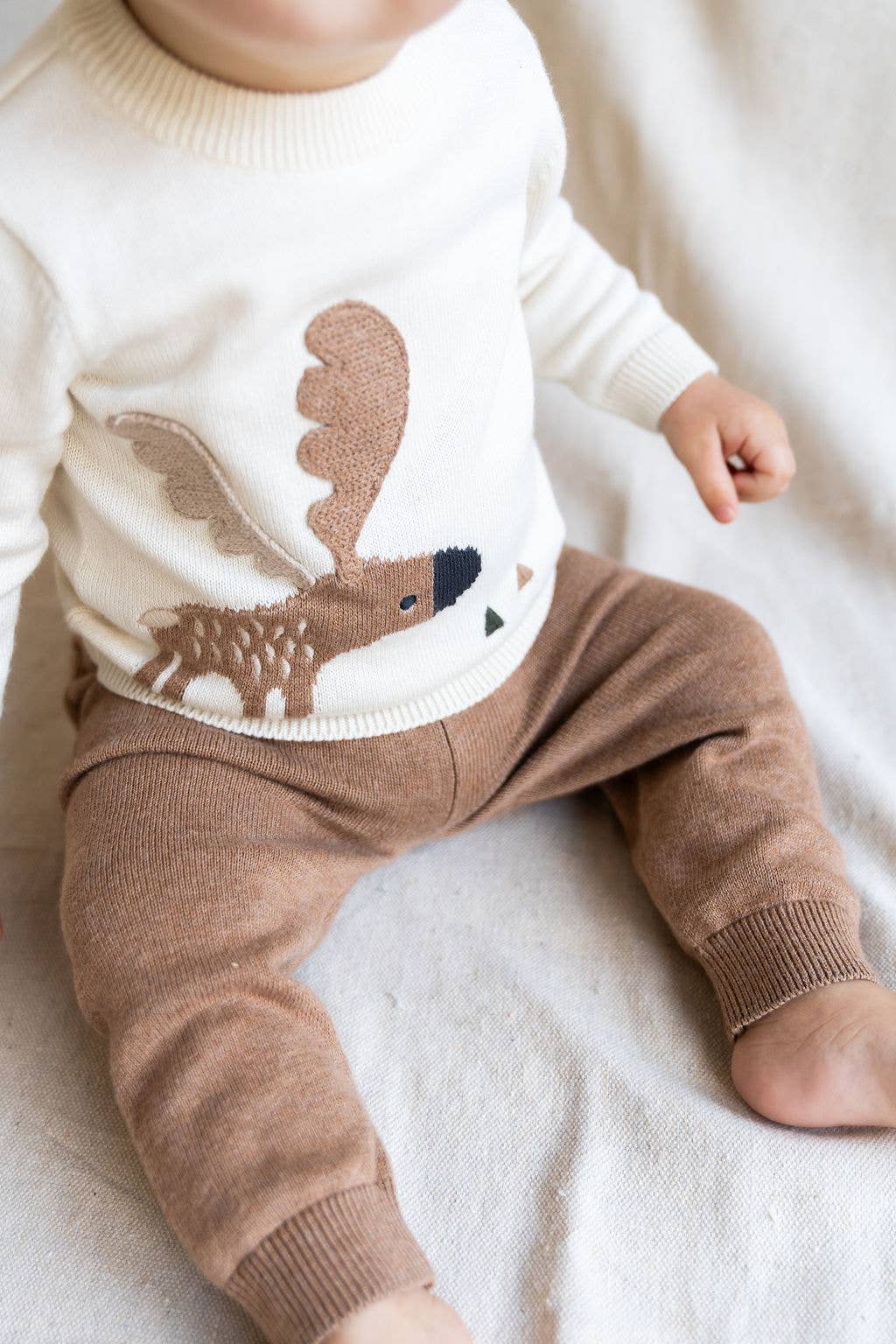 Viverano Organics - Moose Jacquard Knit Baby Pullover Sweater (Organic Cotton)