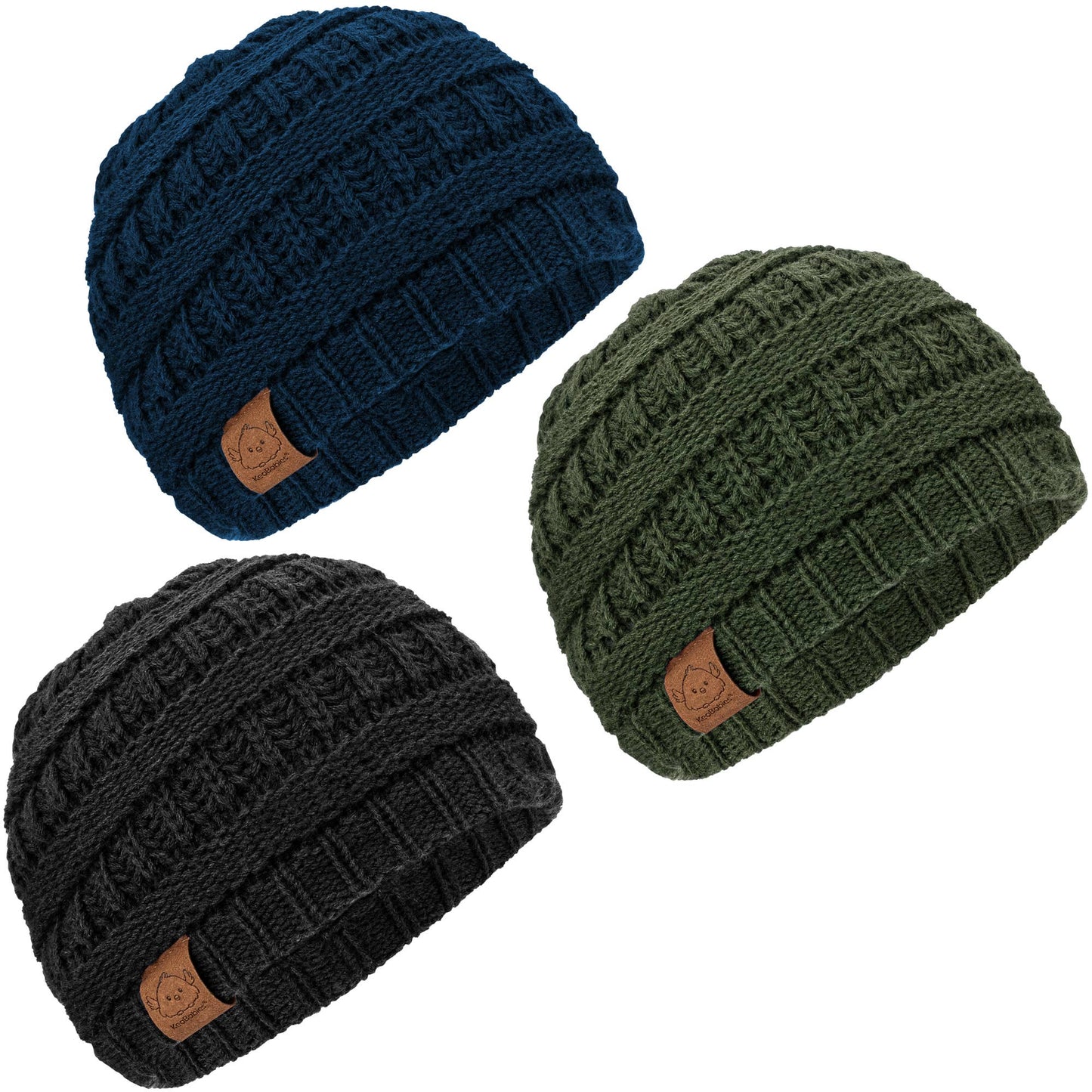 KeaBabies - KeaBabies 3-Pack Warmzy Baby Beanies (Urban, Small) 0-6 Months