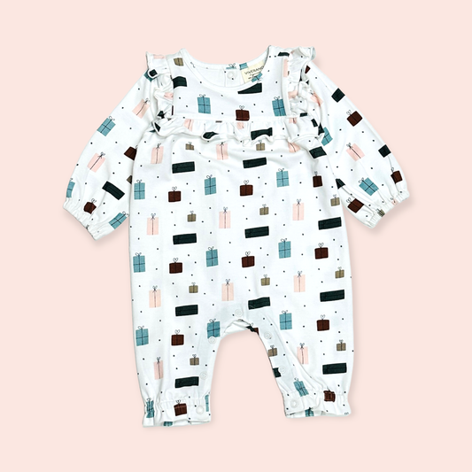 Viverano Organics - Presents Ruffle Baby Jumpsuit (Organic Jersey)