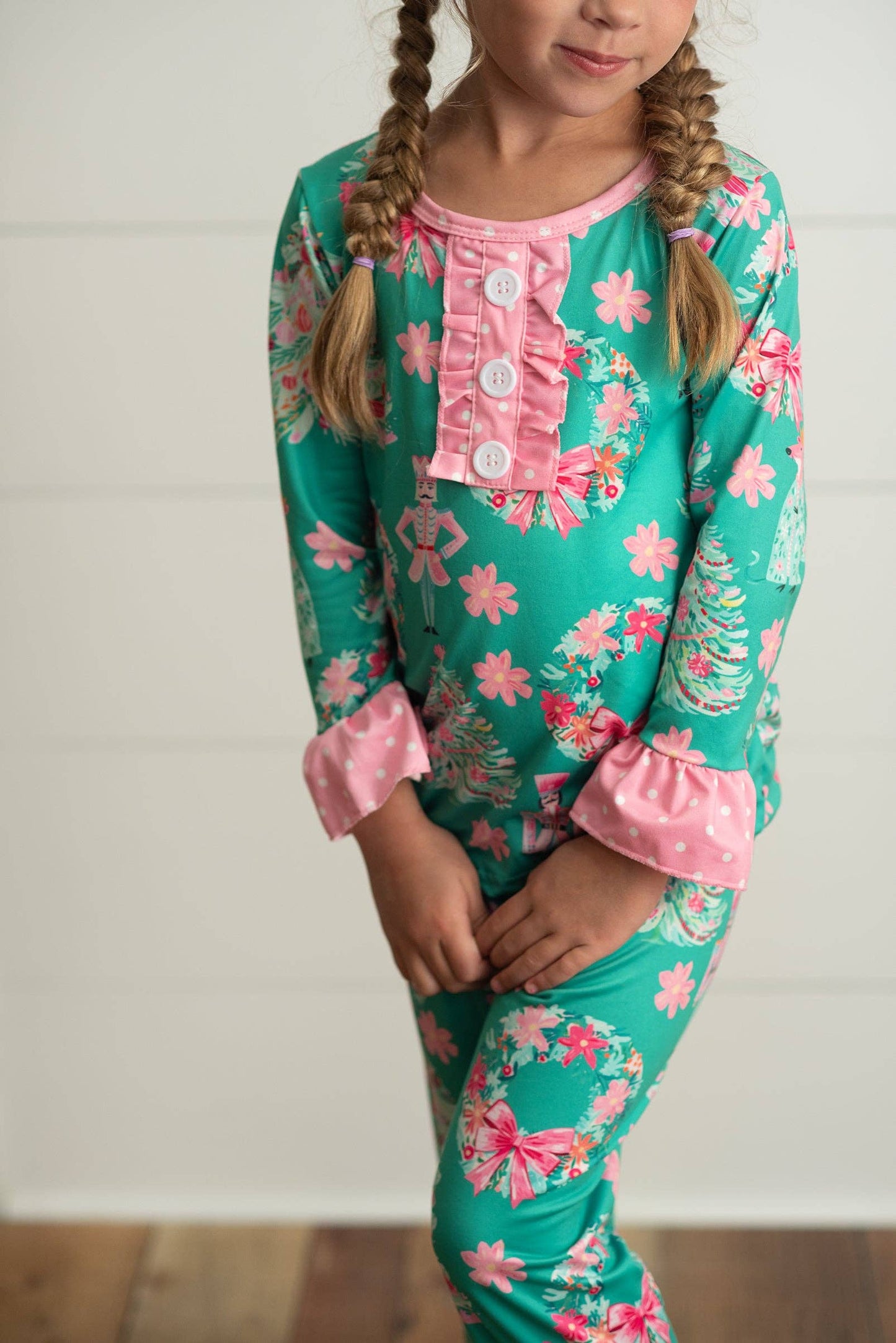 Adorable Sweetness - Kids Green & Pink Ruffle Nutcracker Comfy Lounge Play Set