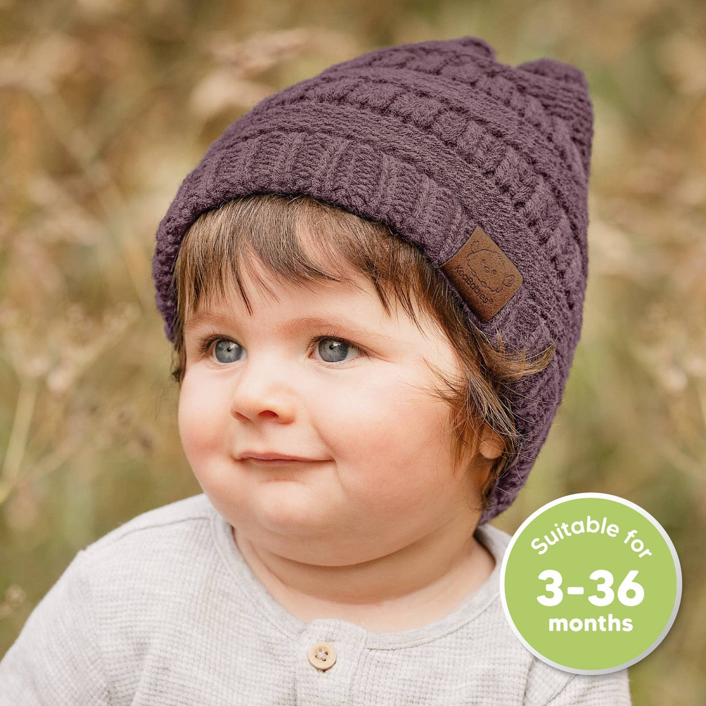 KeaBabies - KeaBabies 3-Pack Warmzy Baby Beanies (Wine, Medium) 6-36 Months