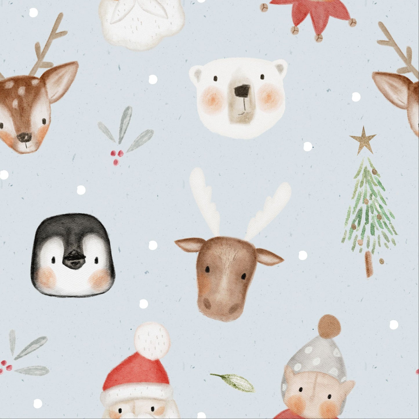 Max and Pippa - Holiday Friends Blue Bamboo Zippie