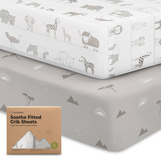 KeaBabies - 2-pack Organic Cotton Fitted Crib Sheet (Savannah)