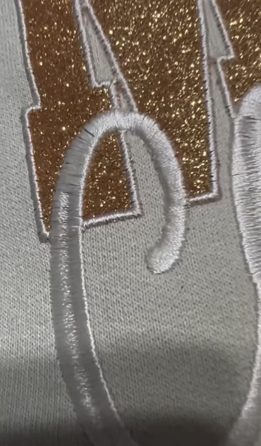 Max and Pippa - Merry Christmas Gold Glitter Embroidery Sweatshirt