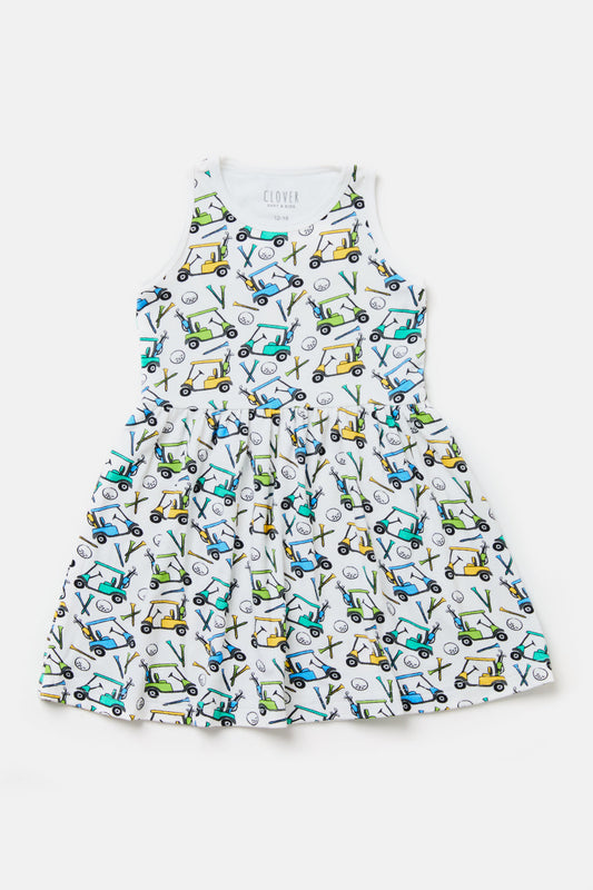 Stretchy Sleeveless Twirl Dress - Golf