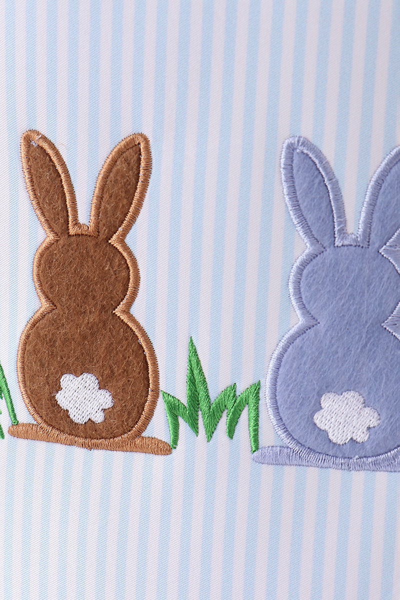 Abby & Evie - Blue Stripe Bunny Basket