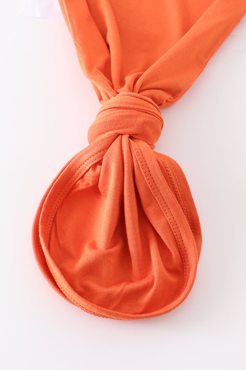 Abbie & Evie - Orange Bamboo Ruffle 2pc Baby Gown