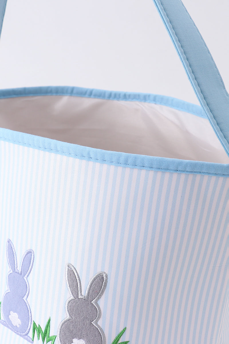 Abby & Evie - Blue Stripe Bunny Basket