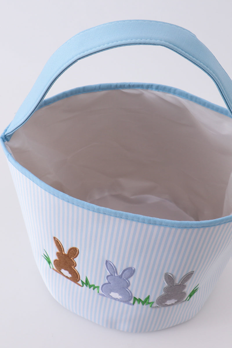 Abby & Evie - Blue Stripe Bunny Basket
