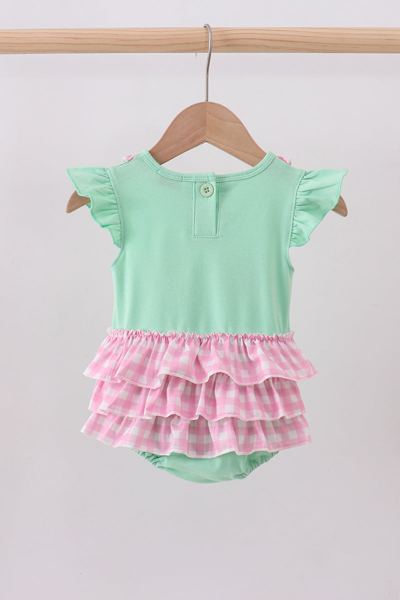 Abby & Evie - Mint Green Camper Embroidery Ruffle Bubble
